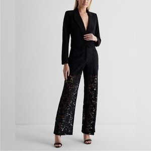 Express Lace Pants XL Black Whimsigoth Dark Floral Fairy Festival Goth Grunge